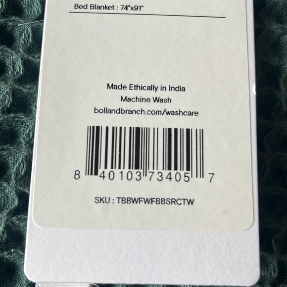 Boll and Branch Waffle Bed Blanket (Spruce) - Picture 5 of 5